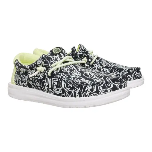 HEYDUDE Wally Youth Space Glow – Black/White online