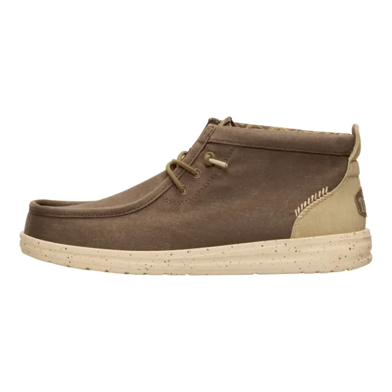 HEYDUDE Wally Mid Gripr Stretch Canvas – Teak Brown/Multi online