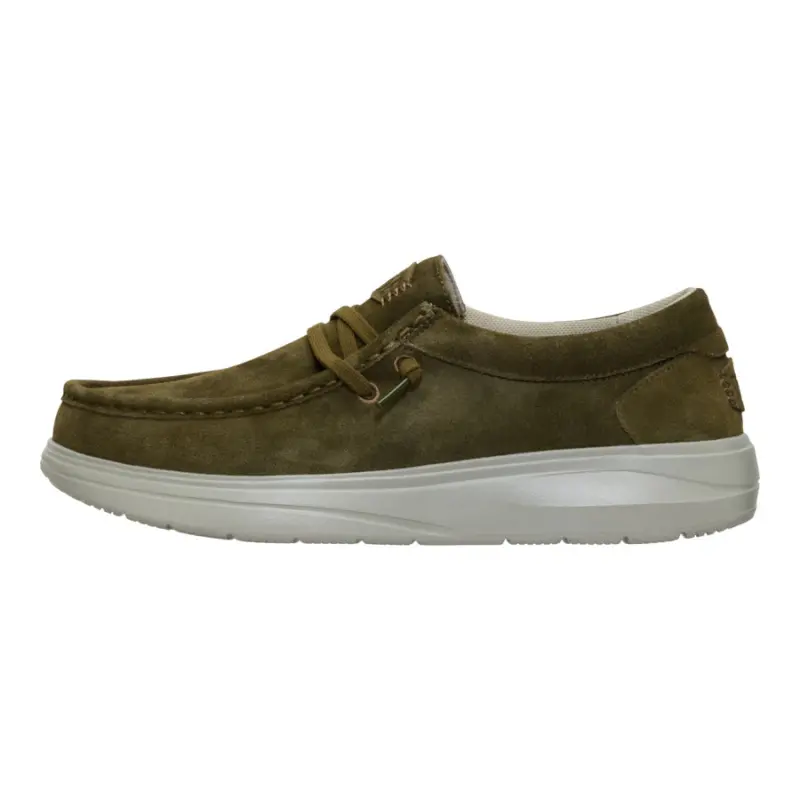 HEYDUDE Wally Comf Suede – Dark Olive/Stone Grey online