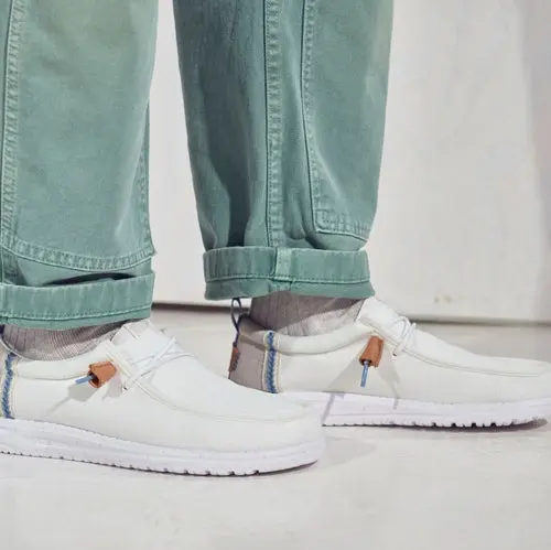 HEYDUDE Wally Craft Linen – White/Stone Grey online