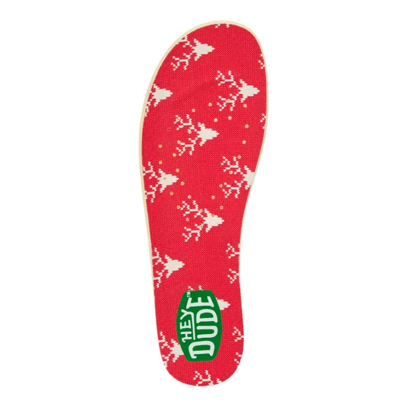 HEYDUDE Reindeer Fair Isle Insoles – Red/Green online