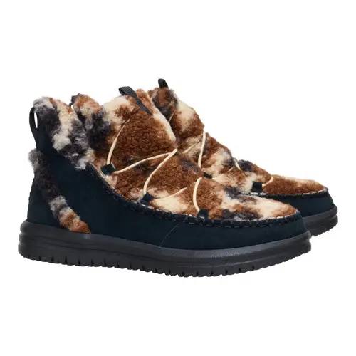 HEYDUDE Camden Suede Cozy – Black Multi/Black online