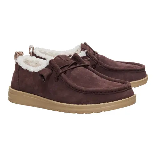 HEYDUDE Wendy Suede Shearling – Dark Brown online