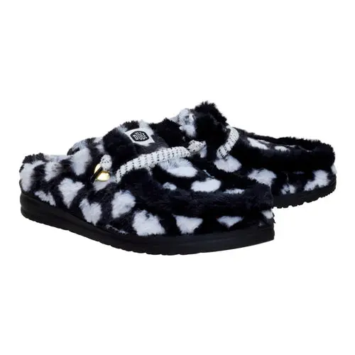 HEYDUDE Wendy Slipper Hearts – Black/White online